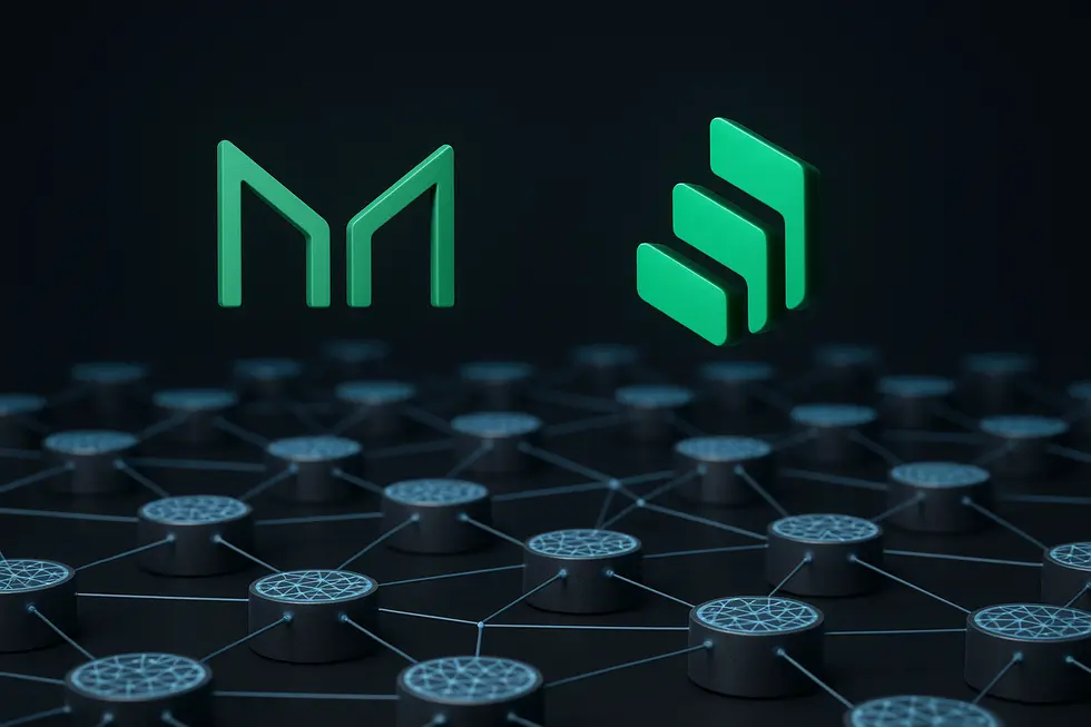 Image depicting the leading protocols, MakerDAO and Compound, emphasizing their significance in the DeFi ecosystem.