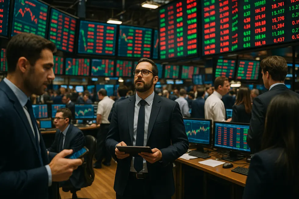 Crypto market screens showing volatility as prices dip across major cryptocurrencies.
