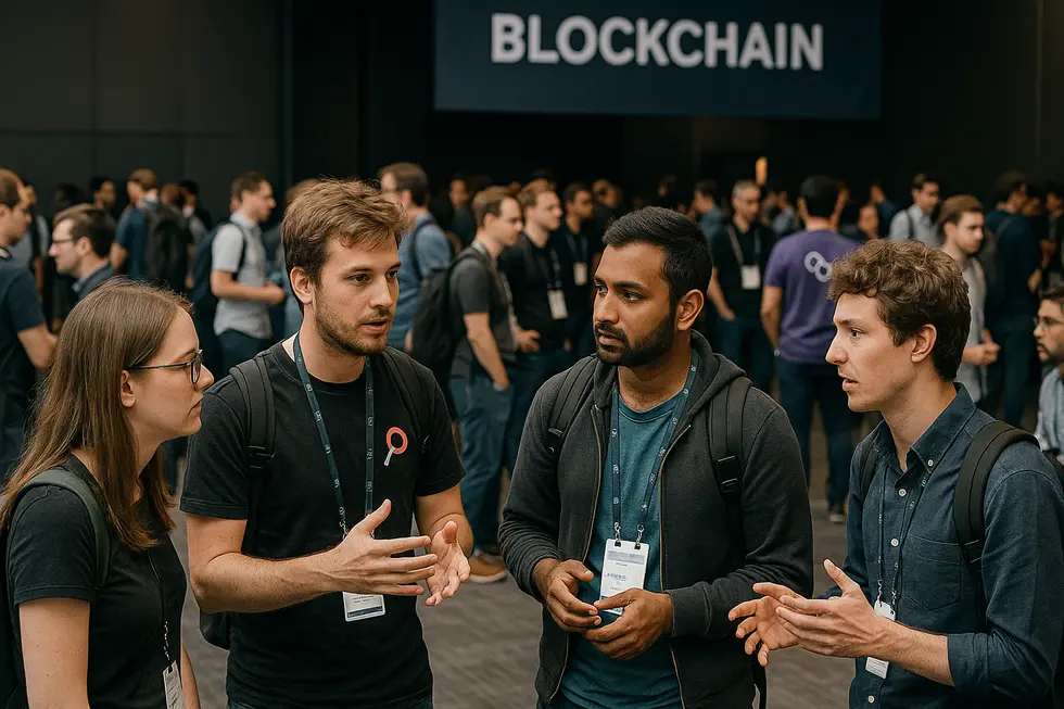 Developers and enthusiasts discuss blockchain advancements at a Web3 summit.